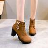 Large size short boots women's autumn and winter new high-heeled women's boots muffin thick-heeled fashion boots