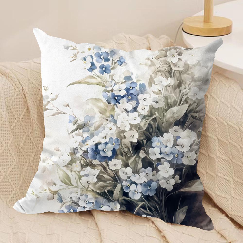 Wild Flower Cushion Cover Soft Plush Fabric DoubleSided Printed Cushion Covers for All Seasons Modern HomeDecor Gift