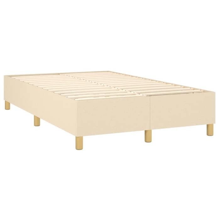 Maison Exclusive - Sommier à lattes de lit avec matelas Crème 120x200 cm Tissu
