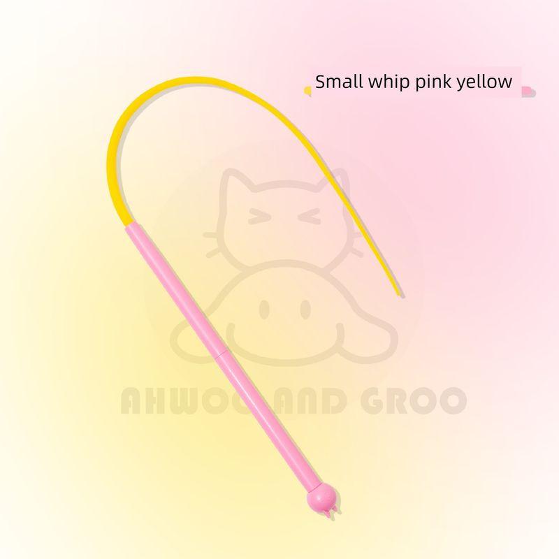 

Mouse Tail Cat Teaser Silicone Cat Toy Cat Teaser Self-Hi Relieving Stuffy Bite-Resistant Kitty Artificial Pet Supplies Pink yellow