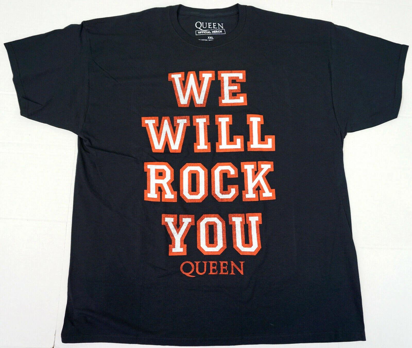 QUEEN T-shirt WE WILL ROCK YOU Distressed Licensed Tee Adult Men s 2XL New XXL