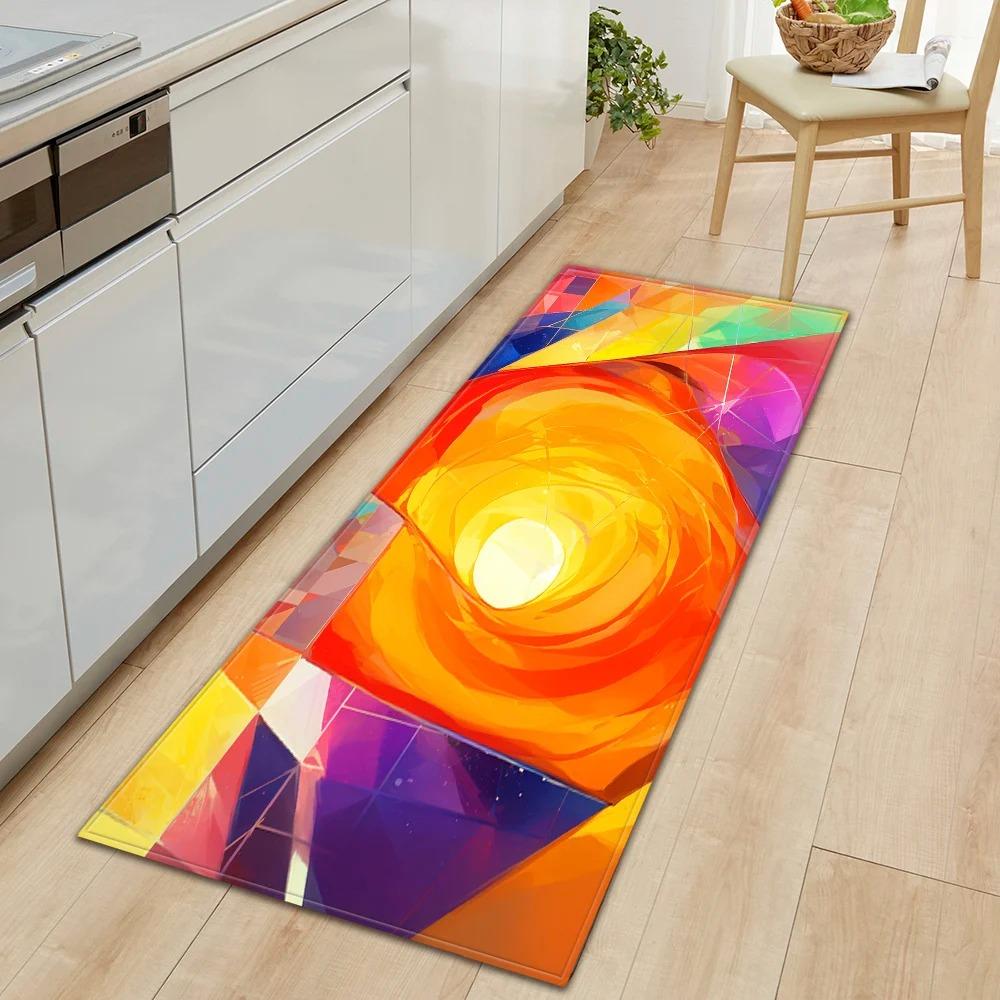 Creative Colorful Geometric Pattern Home Kitchen Floor Mat Door Front Decoration Floor Mat