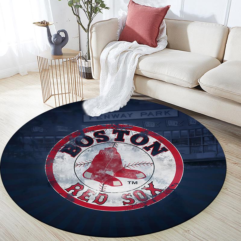 Boston Red Sox2,Round Area Rug,Carpet Rug for Living Room Bedroom Sofa Playroom Decor,Non-slip Floor Mat