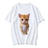 Funny Cat Print Women Casual T-Shirt Women Men Summer Harajuku T Shirts Girl Boy Casual Fashion Clothes