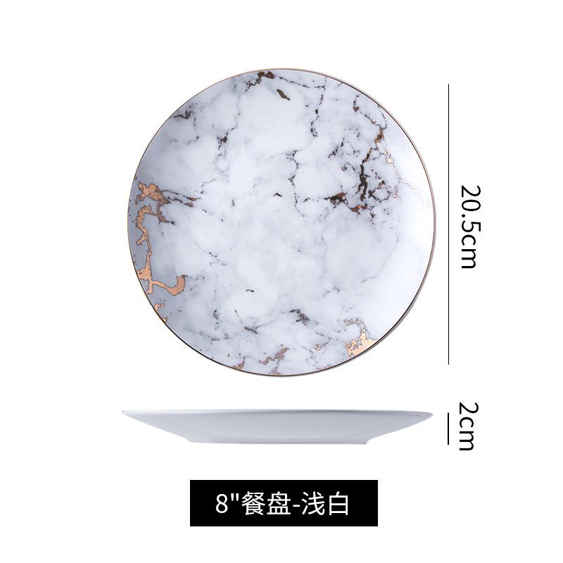 

Керамическая тарелка с рисунком в скандинавском стиле, мраморная тарелка для домашней столовой, креативная керамическая посуда, ресторанная домашняя тарелка
