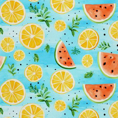 Outdoor Decorative Fabrics Oxford - Citrus Fruits, Watermelon - Dx2209