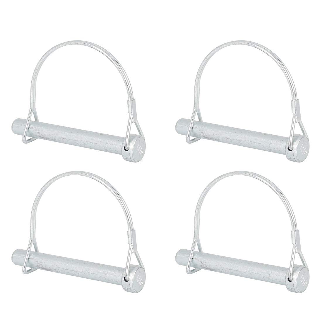 

X AUTOHAUX Safety Coupler Pin Trailer Shaft Lock Pin Trailer Coupler Pin 80x10mm Arched D Shape Carbot 4 Pack 80mm