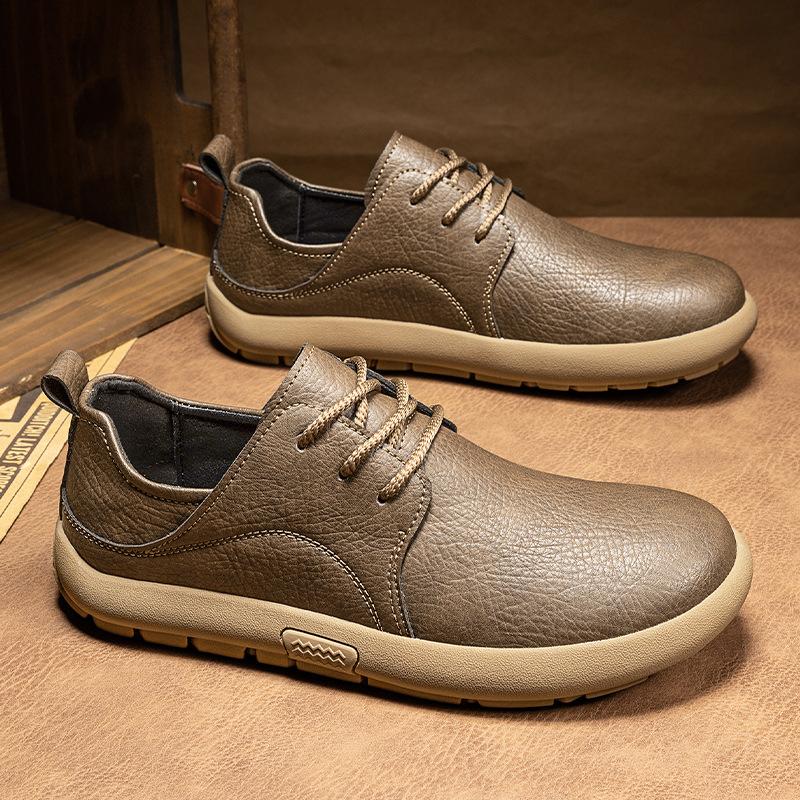 Shoes new winter British retro leather business casual board shoes big head foot wide commuter leather shoes