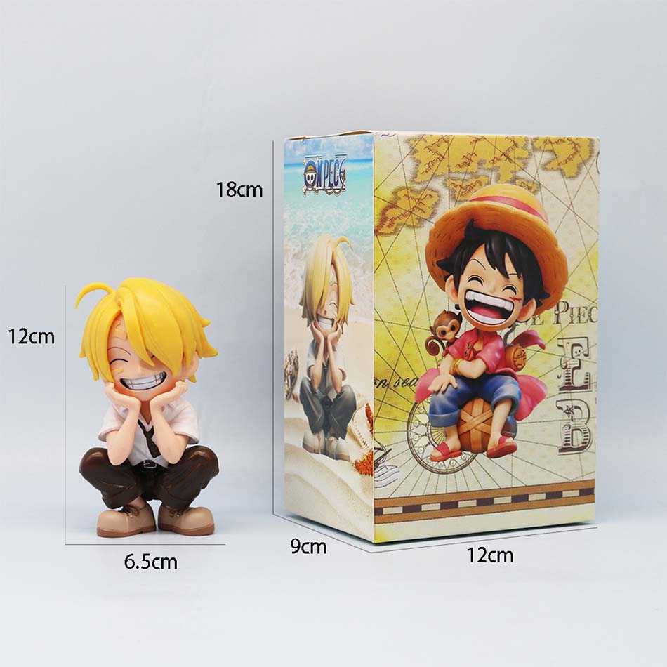 Hot sold One Piece Anime Figure Sitting Laughing Luffy Action Figures Kawaii Sanji Zoro Figurine Collection Toys Doll Gift Model