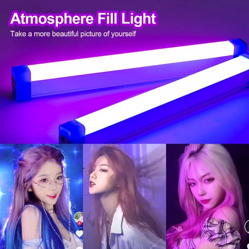 Colorful Tube Light RGB Light 32cm USB Light Night Light Purple Blue Light Stick Room LampHandheld Hanging Fill Light Photo