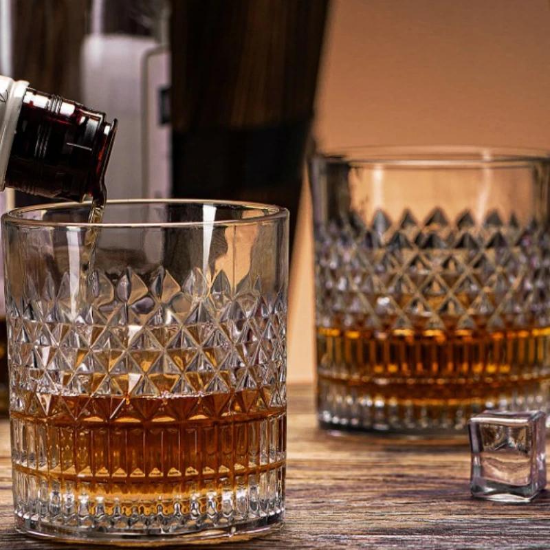 1/2/3/4pcs Cups 335ml Transparent Whiskey Cup for Party/Home/Bar European Crystal Glass Wine Cup  Cups Mug Beer Glass