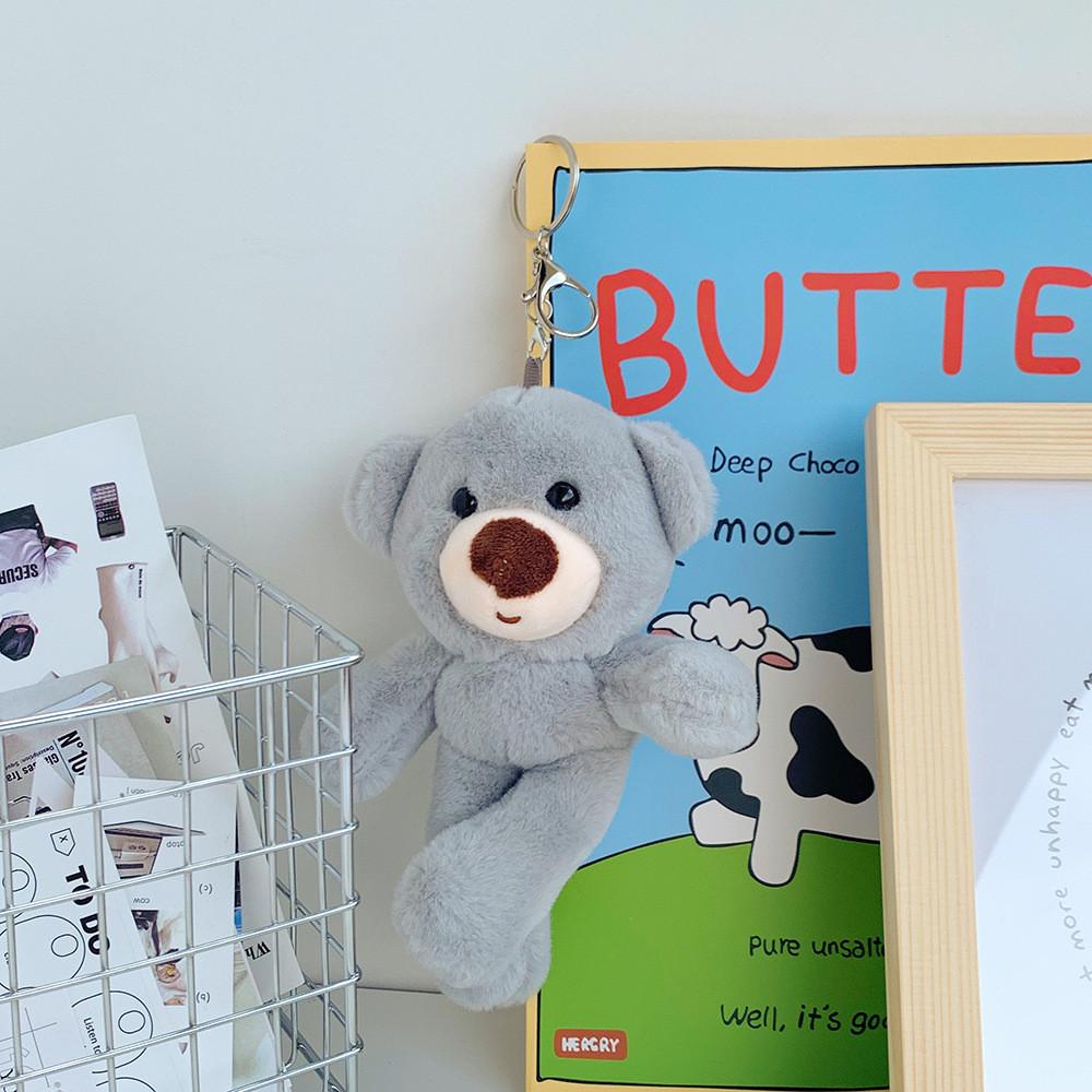 Adorable Plush Bear Keychain Soft Stuffed Animal Backpack Charm Toy For Kids And Adults
