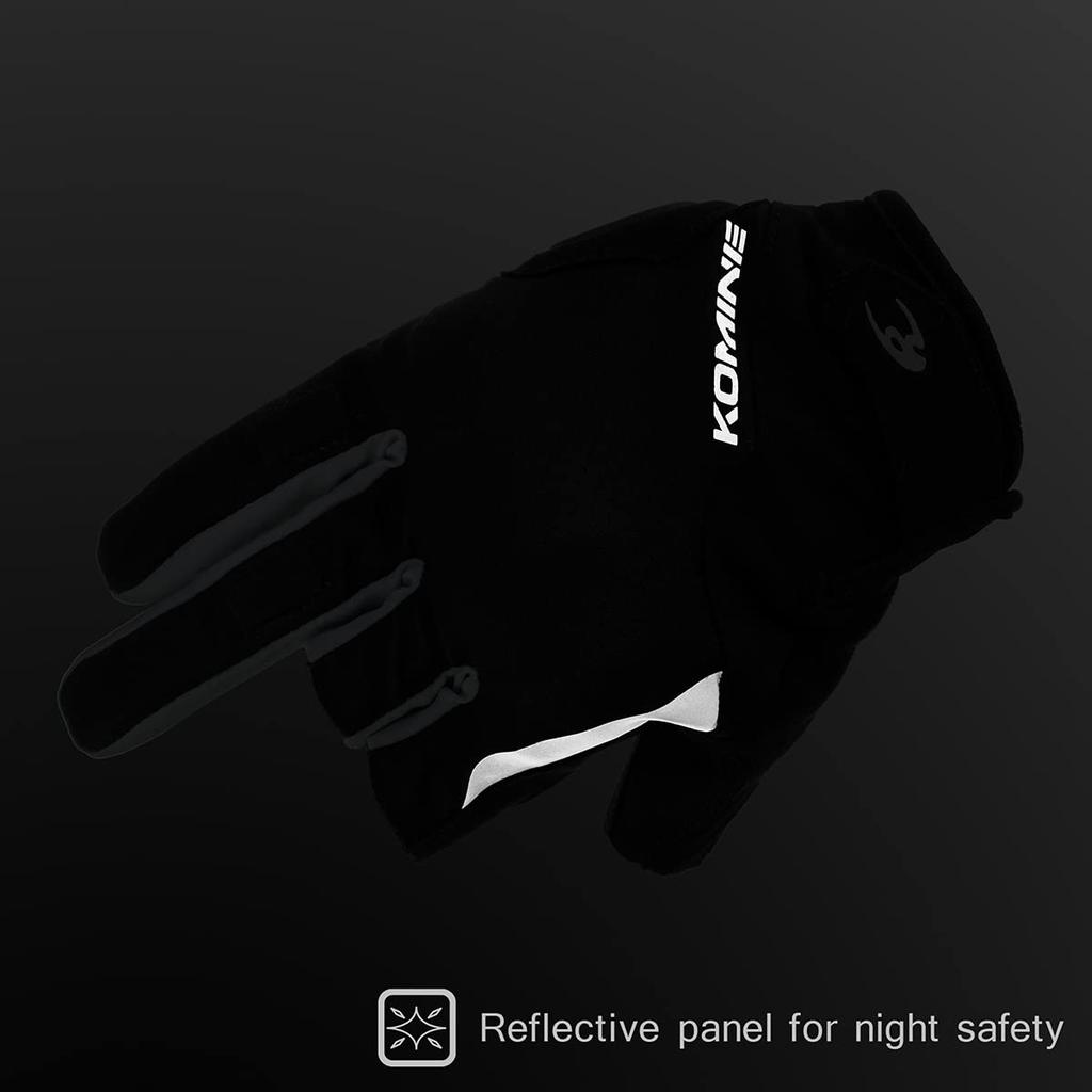 Komine GK-2603 Protective 3 Fingerless Mesh Gloves for Motorcycles Black Red S