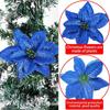 15cm Christmas Glitter Poinsettia Flower Sequins Large Simulated Flower Head Realistic DIY Wreath Artificial Christmas Flower