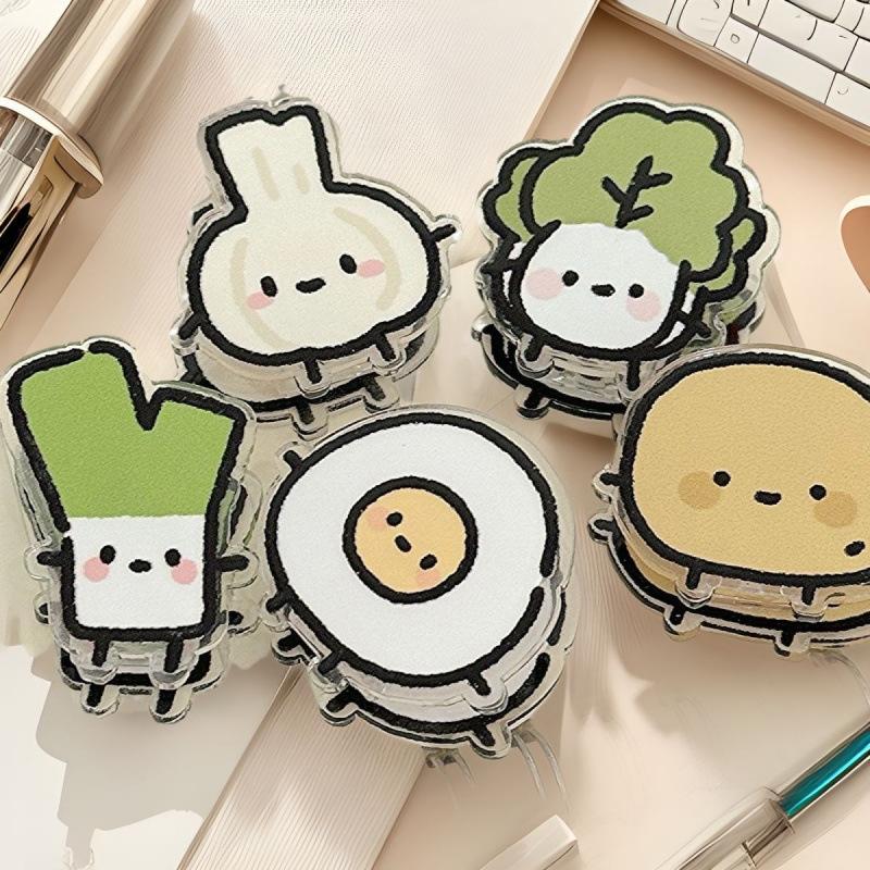 10Pcs Cute Cartoon Vegetable Acrylic Memo Clips Double Sided Paper Clamp Student Stationery Gift 10pcs random double sided