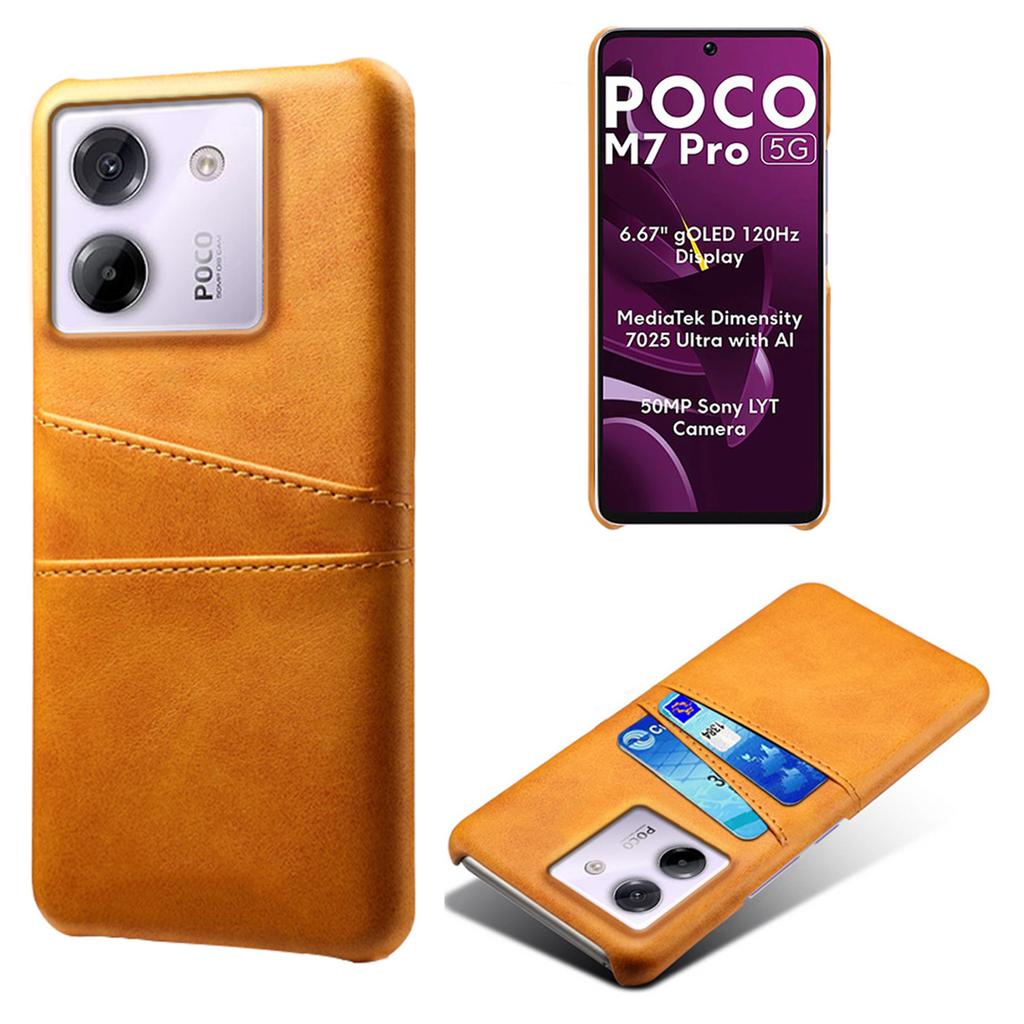 For Xiaomi Poco M7 Pro 5G Case Dual Card Slots PU Leather+Hard PC Phone Cover