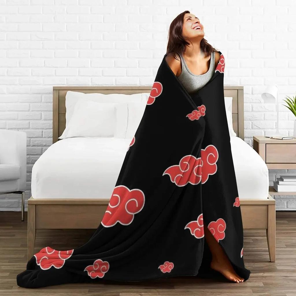 Japan Anime Blaue Wolken Akatsuki Neji Decken Weiche, warme Flanell-Überwurfdecke Bettwäsche für Bett Wohnzimmer Picknick Reise Zuhause