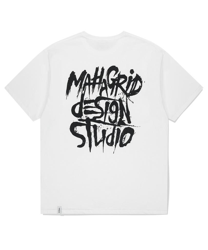 MAHAGRID Slash Logo Tee White(Mg2Fmmt527A)