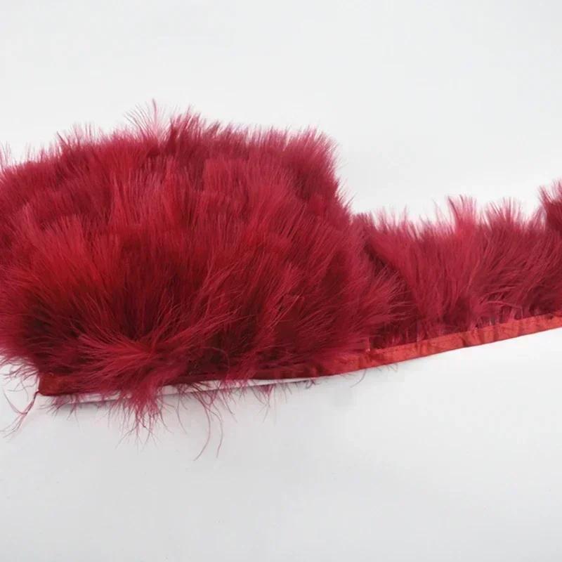 1Meter Marabou Feathers Tassel Fringe Trim Turkey Feather Tape Ribbon Clothes Sewing DIY Clothing Accessories Wedding Decoration