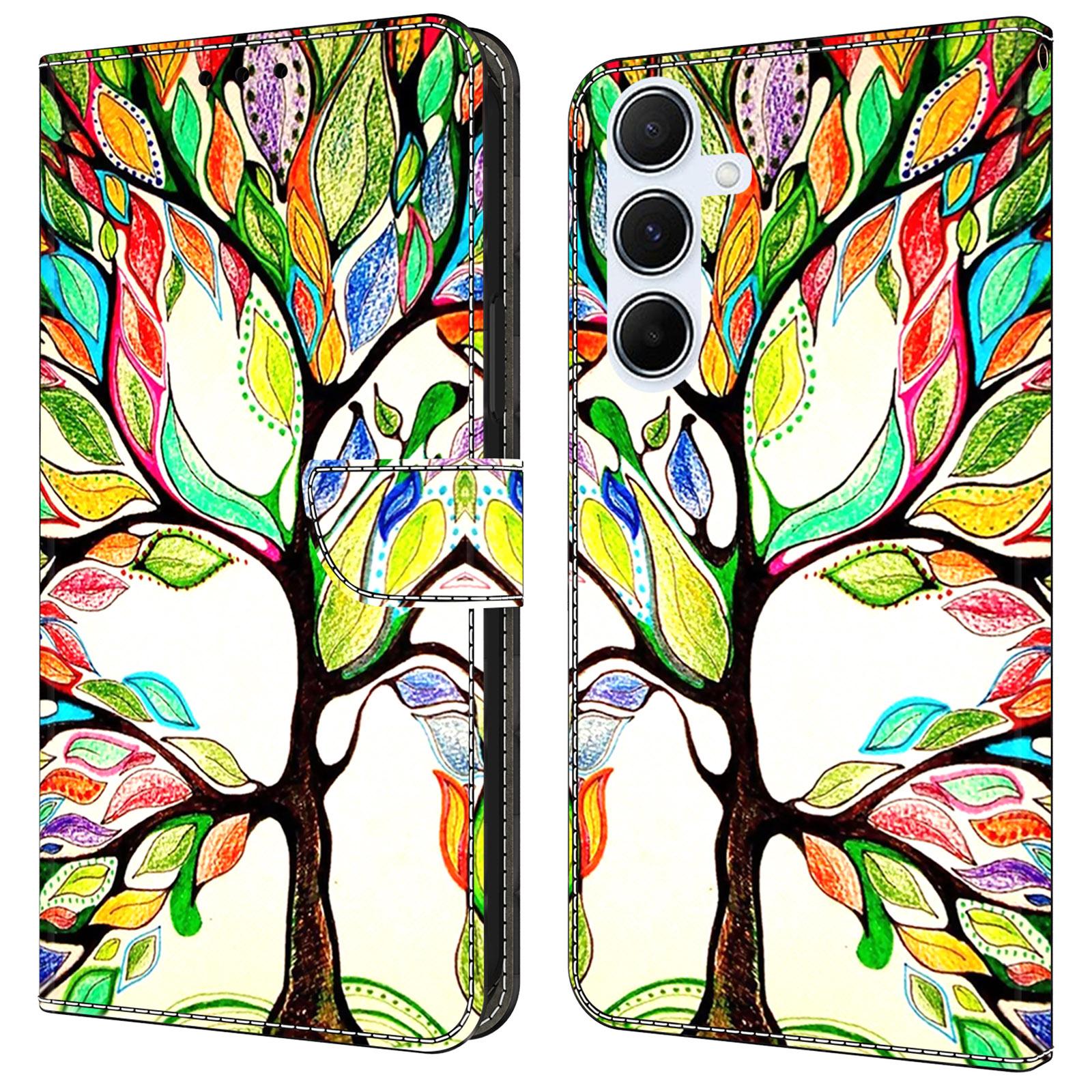 

For Samsung Galaxy A16 5G/A16 4G Case Pattern Printed Protective Cover TPU+PU Leather Flip Phone Case Tree