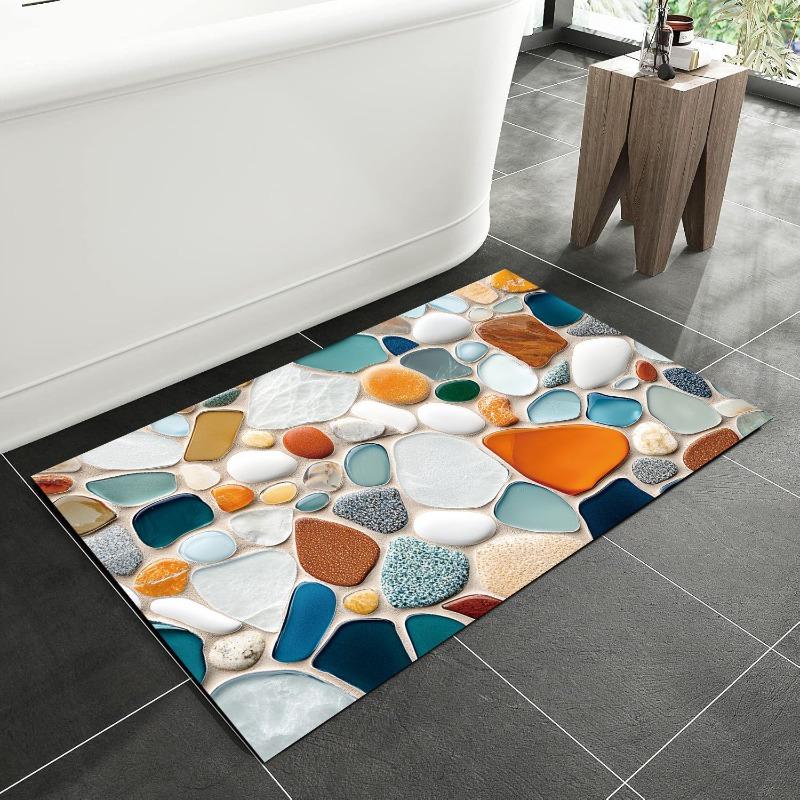 

Anti Slip Floor Mat Minimalist Imitation Marble Soft Diatomaceous Earth Floor Mat Bathroom Absorbent Floor Mat Very Beautiful 40x60cm