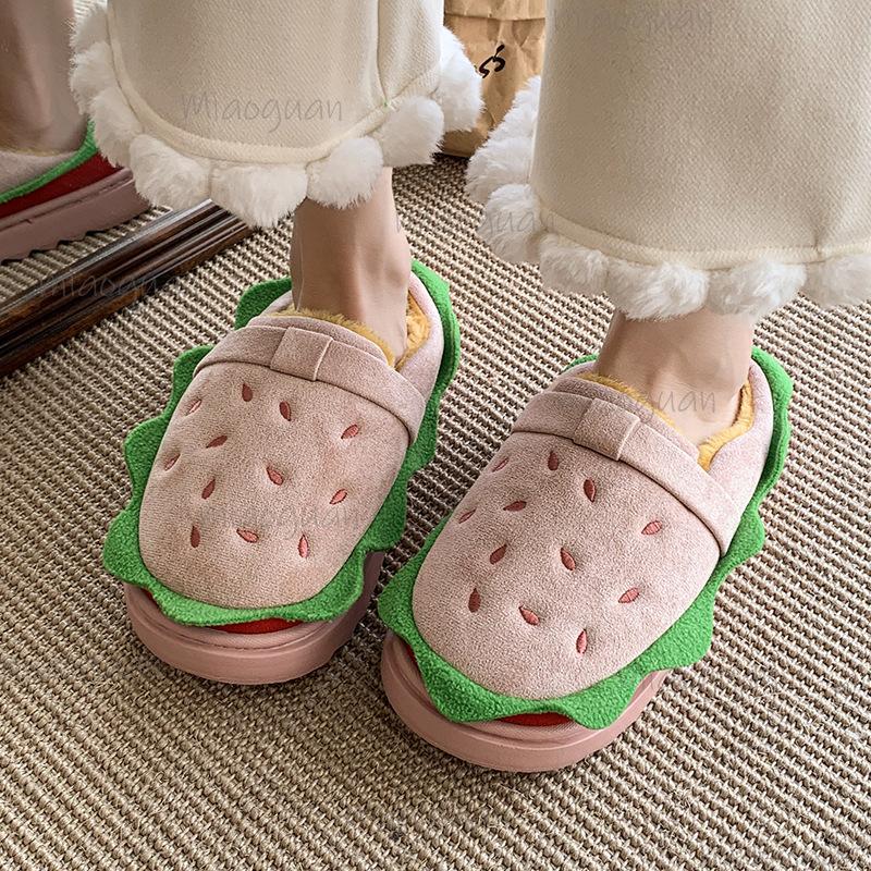 Fashion Autumn Winter Slip on Women Plush Slippers Warm Fashion Mules Indoor Home Slides Comfortable Casual Shoes Lady Zapatos De Mujer