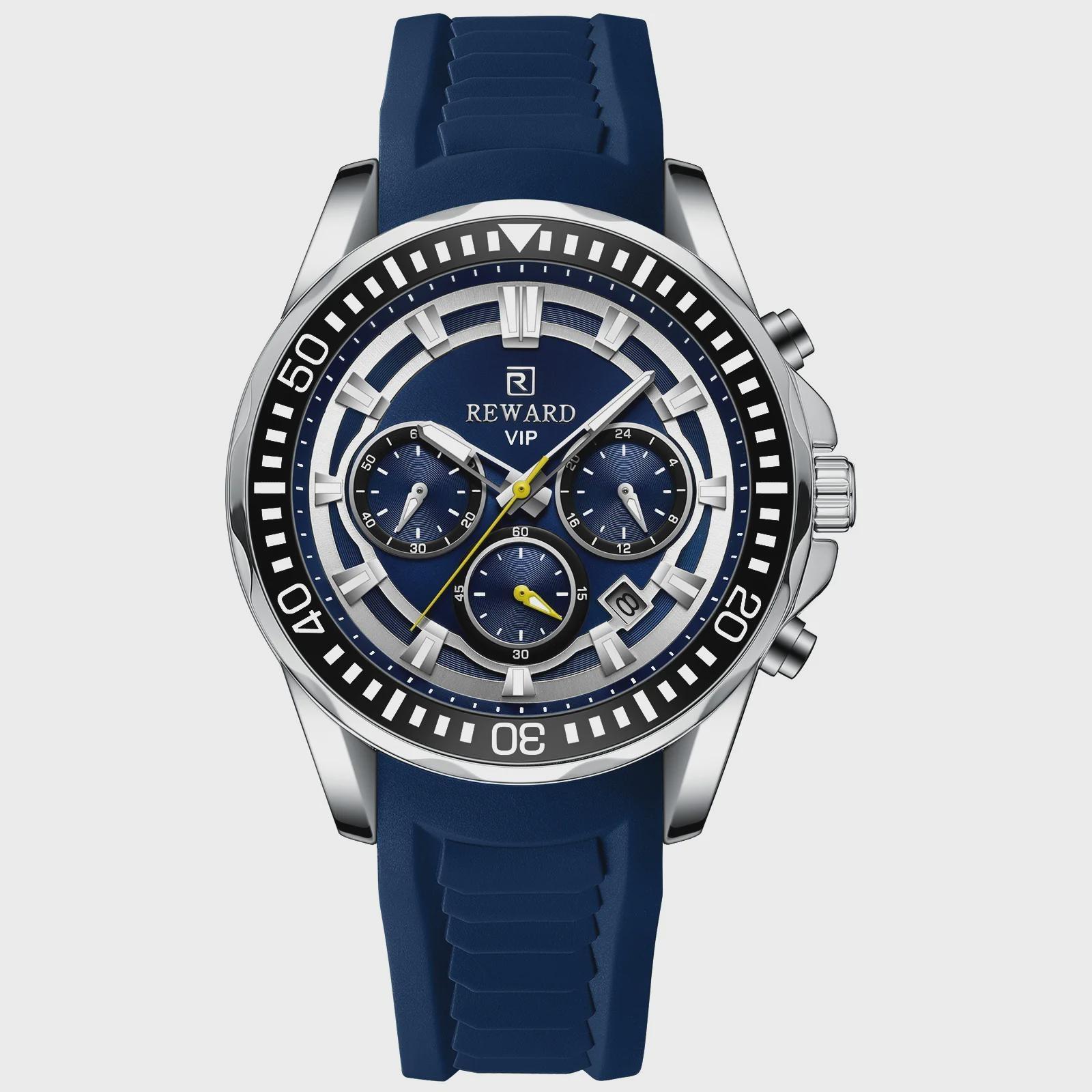 Popular Six-Hand Full Function Timing Men s Watch Heat-Selling Multi-Feature Analog Digital Display Wristwatch синий