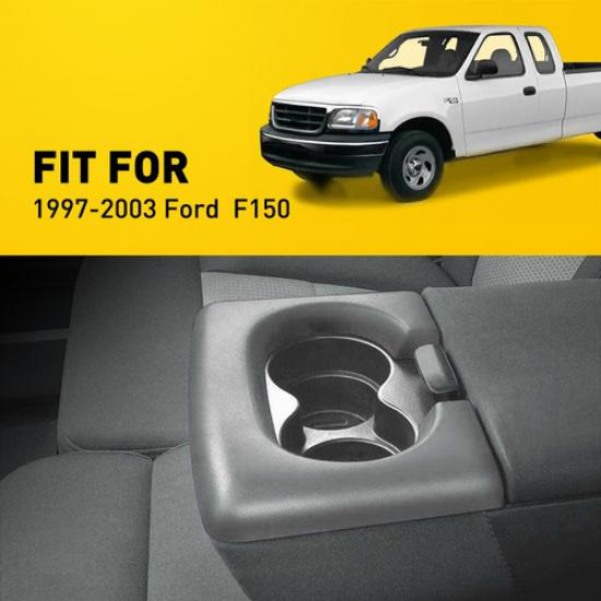 For Ford F150 97-03 Center Console Cup Holder Armrest Pad Replacement Light Grey