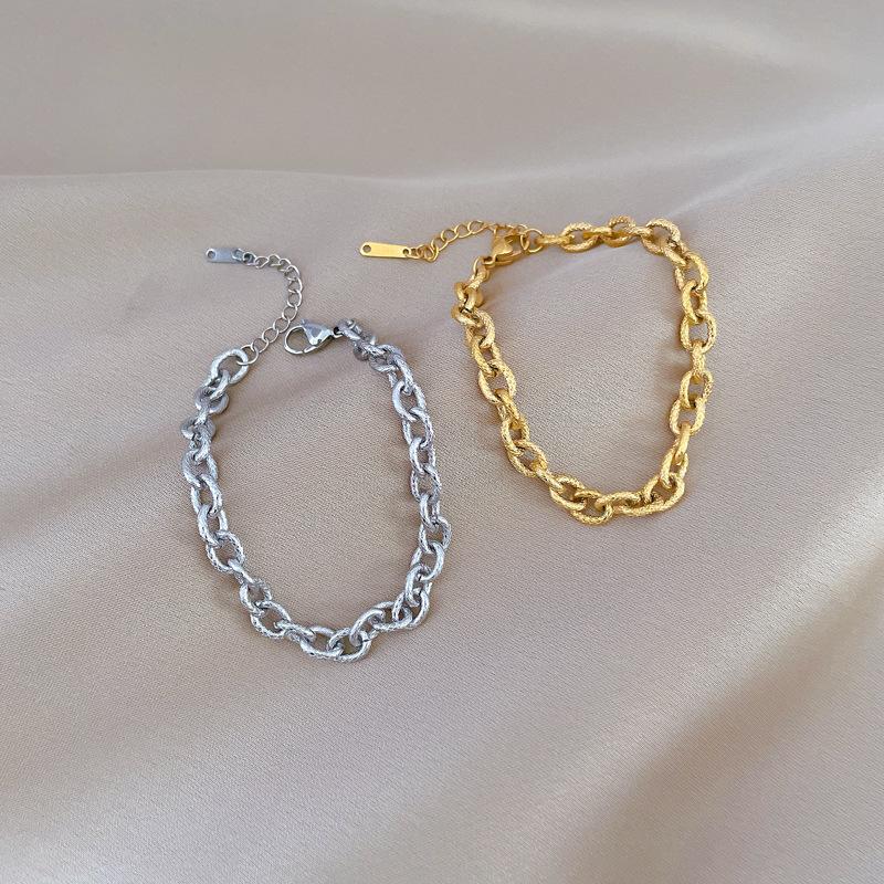 Titanium Steel Dongmen Personalized Minimalist Style Old Retro Chain Bracelet Female Retro Girlfriend