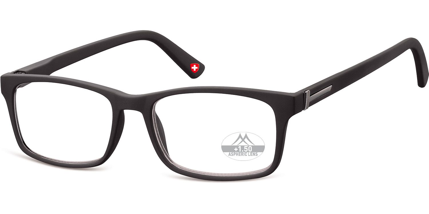 

Нові окуляри для читання MONTANA HMR73 Black Square Eyeglasses Soft Pouch 54 мм +2.50