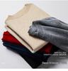 Men's Casual Solid Color Knit Wool Sweater - Fall/Winter Warm Base Layer, Round Neck