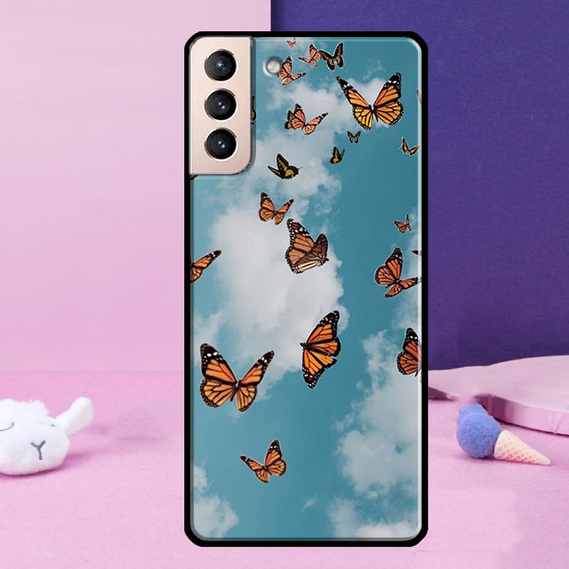 Butterfly Sky Phone Case For Samsung Galaxy S25 Ultra S24 S23 Ultra S9 S10 S20 S21 S22 Plus S24 FE Cover