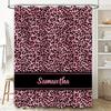 Luxurious Bathroom Decor: Pink Red Leaf Printed Shower Curtain For Home Decoration Modern Waterproof Washable Fabric With Hooks