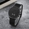 BUREI Men's Black Watch, Simple, Stylish, Popular, Waterproof, Men's Watch (Black-Black-Black Hands, Stainless Steel)