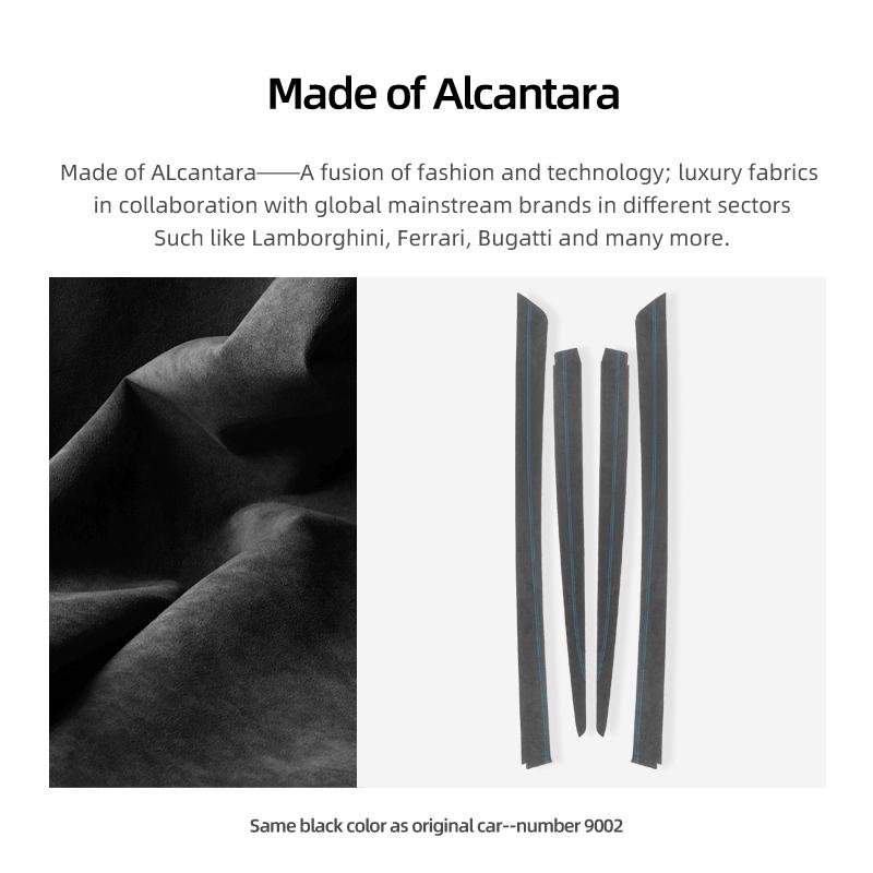 For BMW F10 Series 5 Made of Alcantara Car Interior Door Panel Trim Strip Performance Frame Sticker 4pcs Auto Tuning Accessories