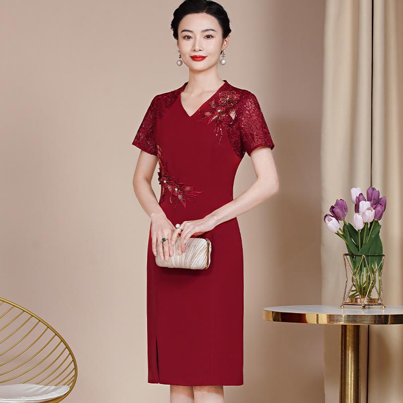 Elegant Spring Plus Size Mother-in-law Wedding Banquet Dress