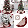 Elegant Red And Black Checkered Christmas Tree Skirt For Vehicle Holiday Decor 120cm