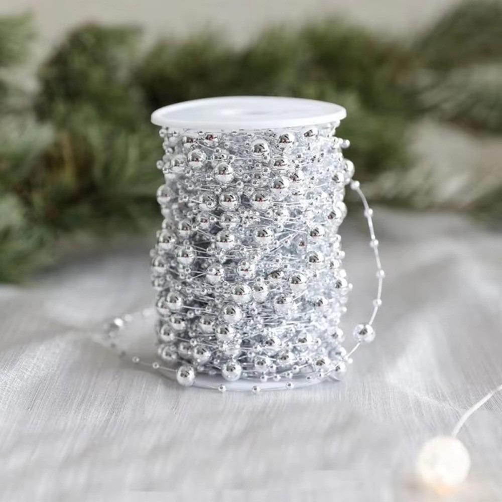 New 10M/Roll Pearl Chain DIY Christmas Decorations Chain Bead String Christmas Tree Pendant For Home Room Decor