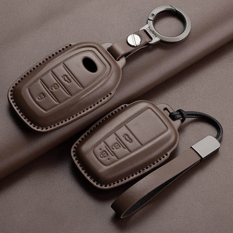New Leather Car Remote Key Case Cover Shell for Toyota Prius Camry Corolla Avalon CHR RAV4 Land Cruiser Prado Keyless Key Fob