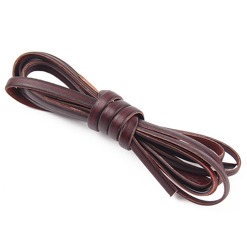 2meter Coffee Cow Leather Strap Findings Vintage Cowhide Rope Flat Leather Cord String Rope DIY Necklace Bracelet Making
