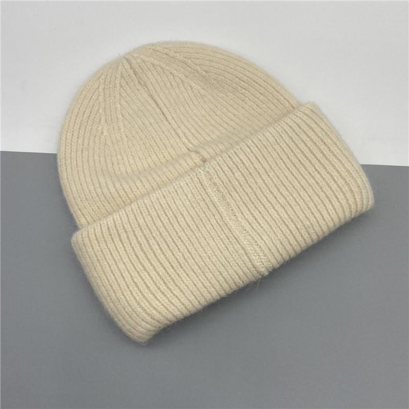 Adult Thick Warm Rabbit Fur Beanie Cap Men Women Solid Knitte Hat Solid Multi Colors Skullies Ski Hip Hop