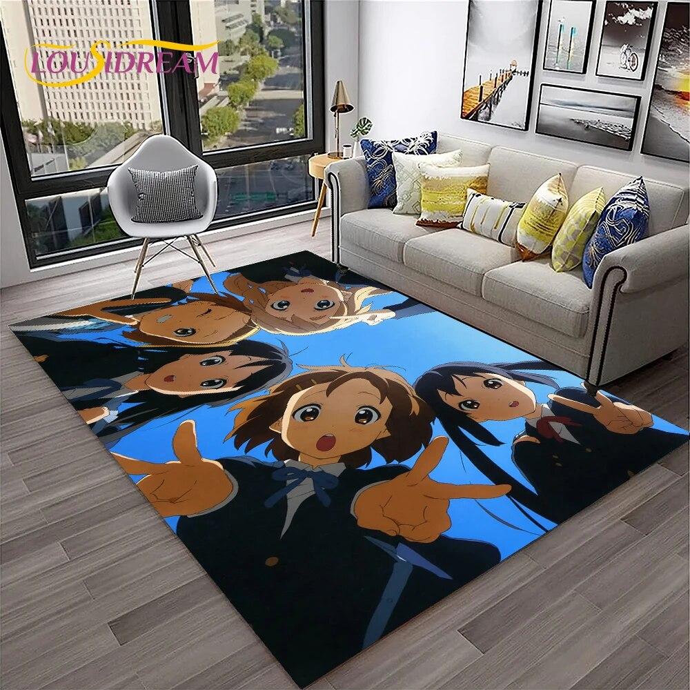 Cute Lolita K-ON Kawaii Girls Cartoon Carpet Rug for Home Living Room Bedroom Sofa Doormat Decor,kid Area Rug Non-slip Floor Mat