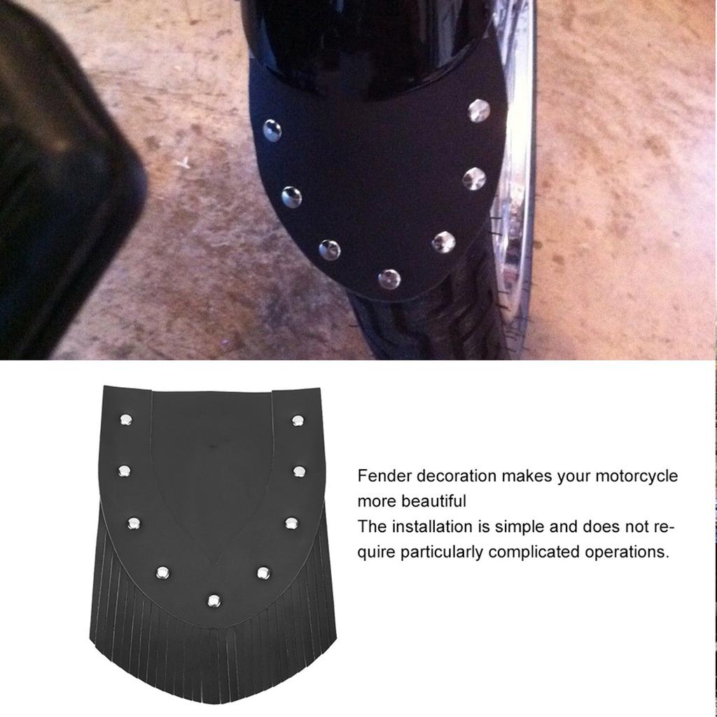 Motorcycle Front Fender Mud Flap With Tassel Motorcycle Modification Accessories(Black)