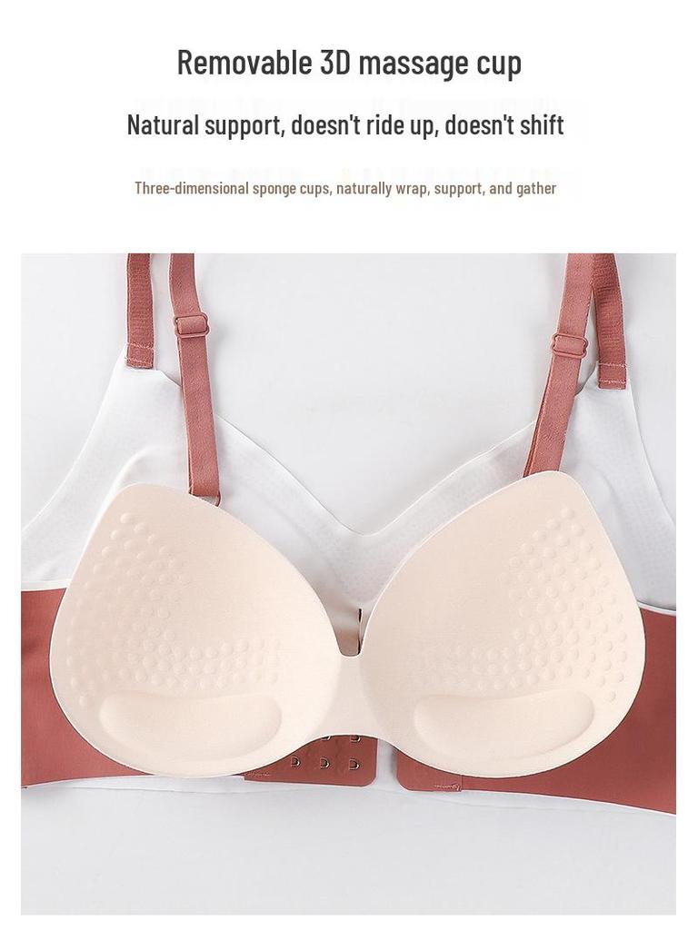 Ice Silk Seamless Plus Size Wireless Sports Bra with Back Shaping