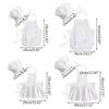 Cute Baby Chef Apron and Hat Infant Kids White Cook Costume Photography Prop Newborn Hat Apron