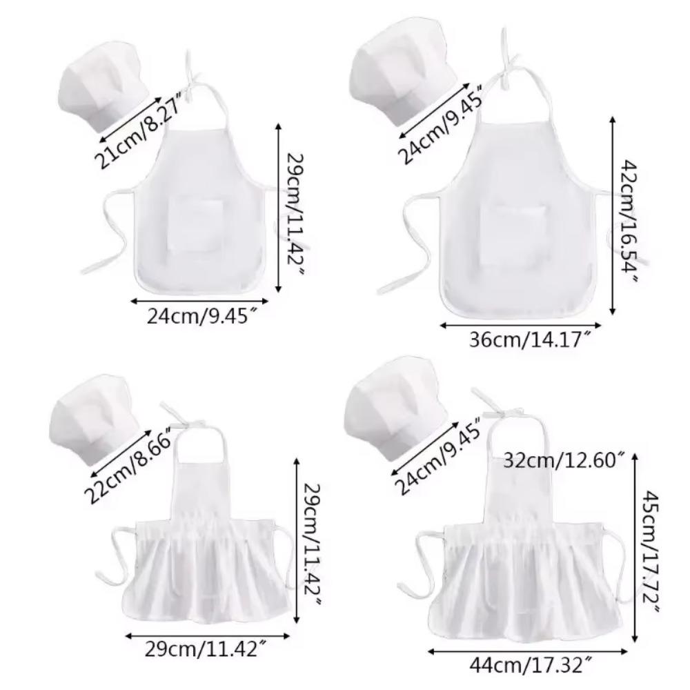 Cute Baby Chef Apron and Hat Infant Kids White Cook Costume Photography Prop Newborn Hat Apron