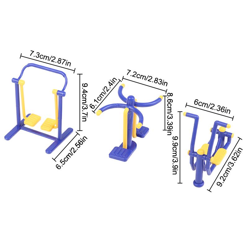 1Set 1/12 Dollhouse Outdoor Park Fitness Equipment Model Dollhouse Sportscene Decoration Toys Micro Scene Construction Props