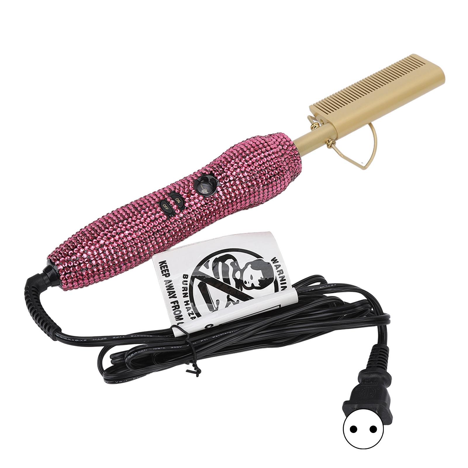 

Щетка для выпрямления волос Стильные стразы Быстро нагревающийся выпрямитель для укладки волос Роза EU Plug