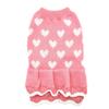 Cute Knit Dog Sweater Dress Dot Pattern Princess Style Pet Skirt Small Dogs Cozy Winter Clothing Ruffle Hem Chinese New Year