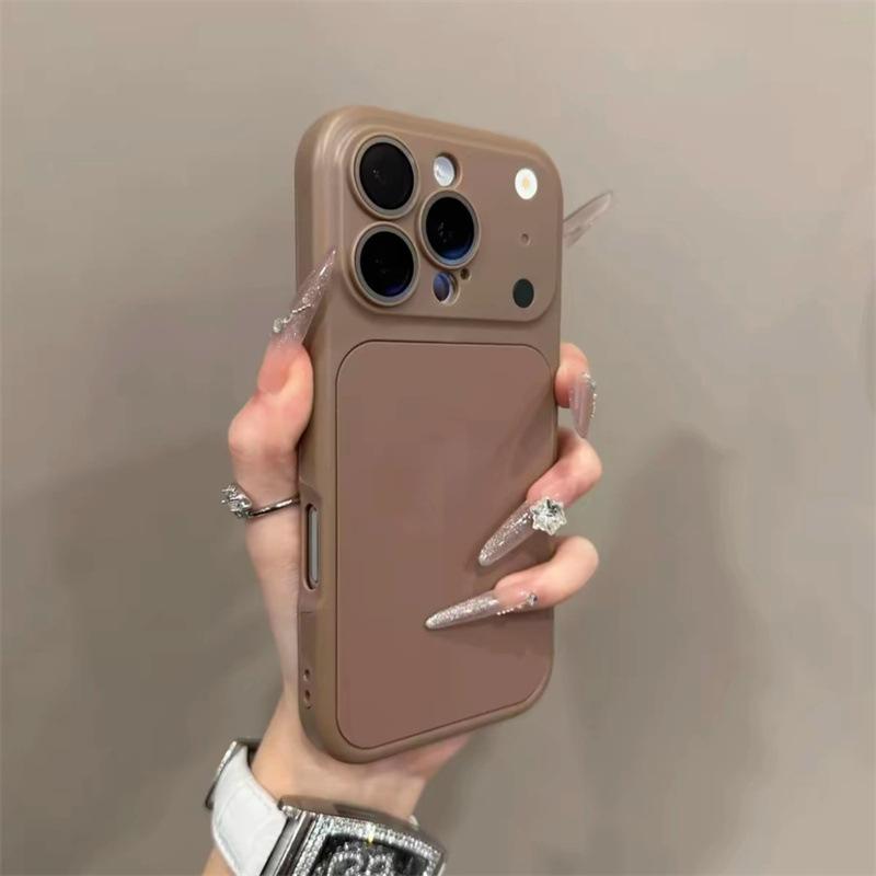2-In-1 large window, suitable for iPhone17Pro mobile phone case, Apple 16Pro solid color 15Pro lens film 14.